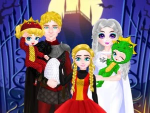 Costume di Halloween per la famiglia della principessa